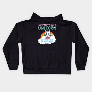 Happy - Unicorn - Cake - Rainbow - Gift Kids Hoodie